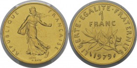 France
 Vème République (1959 à nos jours) 
 Piéfort en or du 1 franc Semeuse -1979 
 300 exemplaires.
 Frappe d’Epreuve - PCGS SP 67
 900 / 1.00...