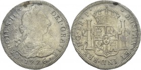 Guatemala
 Charles III (1759-1788)
 8 réales - 1776/5 NG P. Rarissime.
 Gratté à l’avers. TB
 300 / 400
