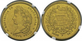 Guatemala
 République (1821 à nos jours) 
 20 pesos or - 1878 F.
 D’une insigne rareté.
 Frappé au poids et titre d’un 100 francs or (Union Latine...