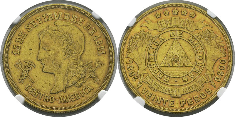 Honduras
 République (1839 à nos jours) 
 20 pesos or - 1895/88
 D’une infini...