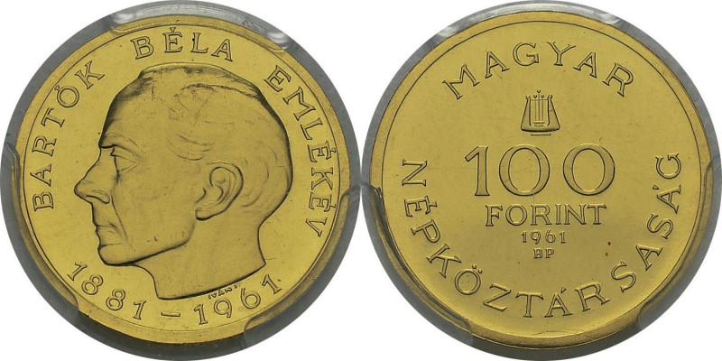 Hongrie
 République Populaire (1949-1989)
 100 forint or «Bartok» - 1961 BP Bu...