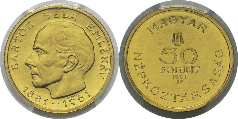 Hongrie
 République Populaire (1949-1989)
 50 forint or «Bartok» - 1961 BP Bud...