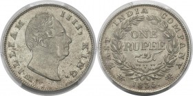 Inde
 Guillaume IV (1830-1837)
 1 roupie - 1835 Calcutta - F en creux. 
 Superbe à FDC - PCGS MS 62
 150 / 250