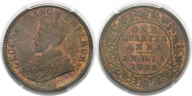 Inde
 Georges V (1910-1936)
 1/4 d’anna - 1928 Calcutta. 
 FDC - PCGS MS 65 RB
 50 / 70