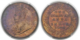 Inde
 Georges V (1910-1936)
 1/4 d’anna - 1929 Calcutta. 
 FDC - PCGS MS 65 RB
 50 / 70