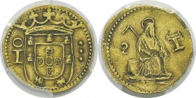 Indes Portugaises
 Jean III (1521-1557)
 1 pardau or - Non daté Goa.
 Type rarissime avec fleurs de lis dans la couronne.
 TTB à Superbe - PCGS XF...