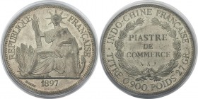 Indochine
 1 piastre - 1897 A Paris. 
 Superbe - PCGS AU 58
 100 / 150