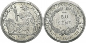 Indochine
 Essai en aluminium du 50 cent. argent - 1936 Paris. 
 Très rare.
 Frappe d'Epreuve - PCGS SP 66
 1.400 / 1.600