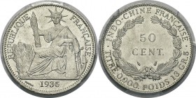 Indochine
 50 cent. - 1936 Paris. 
 Pratiquement FDC - PCGS MS 63
 50 / 70