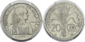 Indochine
 Essai en nickel du 20 cent. - 1939 Paris. 
 Tranche striée.
 Très rare.
 Frappe d'épreuve - PCGS SP 63
 300 / 400