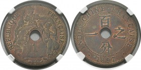 Indochine
 1 cent. - 1897 A Paris. FDC - NGC MS 65 RB
 50 / 70