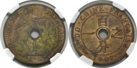 Indochine
 1 cent. - 1902 A Paris.
 Pratiquement FDC - NGC MS 64 RB
 100 / 150
