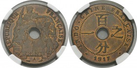 Indochine
 1 cent. - 1917 A Paris.
 FDC - NGC MS 65 RB
 50 / 70