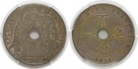 Indochine
 1 cent. - 1931 A Paris - Torche. 
 Pratiquement FDC - PCGS MS 64 BN
 100 / 200