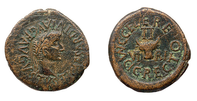 COLECCIÓN CORES. CALAGURRIS. TIBERIO. Semis. A/ Cabeza laureada a der.; TI CAESA...