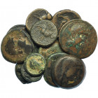 HISPANIA ANTIGUA. Lote 13 monedas de Castulo: doble, as (5), semis (7). BC+/MBC-.
