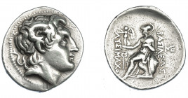 GRECIA ANTIGUA. TRACIA. Lisímaco. Tetradracma (288-281 a.C.). Anfípolis. A/ Cabeza de Alejandro III, diademada, con el cuerno de Amón y deificada a de...