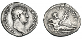 IMPERIO ROMANO. ADRIANO. Denario. Roma (134-138). A/ Busto a der.; HADRIANVS AVG COS III P P. R/ Nilo reclinado a der. y con cornucopia, a sus pies hi...