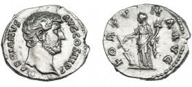 IMPERIO ROMANO. ADRIANO. Denario. Roma (137-138). A/ Cabeza a der.; HADRIANVS AVG COS III P P. R/ Fortuna a izq. con timón y cornucopia; FORTVNA AVG. ...