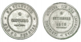 REVOLUCIÓN CANTONAL. 5 pesetas. 1873. Cartagena. No coincidente con eje horizontal. VII-30.1. MBC+.