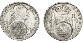 COLECCIÓN DE RESELLOS. BRASIL. 960 reis resello bifacial sobre 8 reales 1804 Potosí PJ. KM-251. Gomes-115.02. La moneda MBC-, los resellos MBC+.