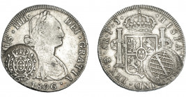 COLECCIÓN DE RESELLOS. BRASIL. 960 reis resello bifacial sobre 8 reales 1806 Potosí PJ. KM-251. Gomes-115.02. La moneda MBC-, los resellos MBC.
