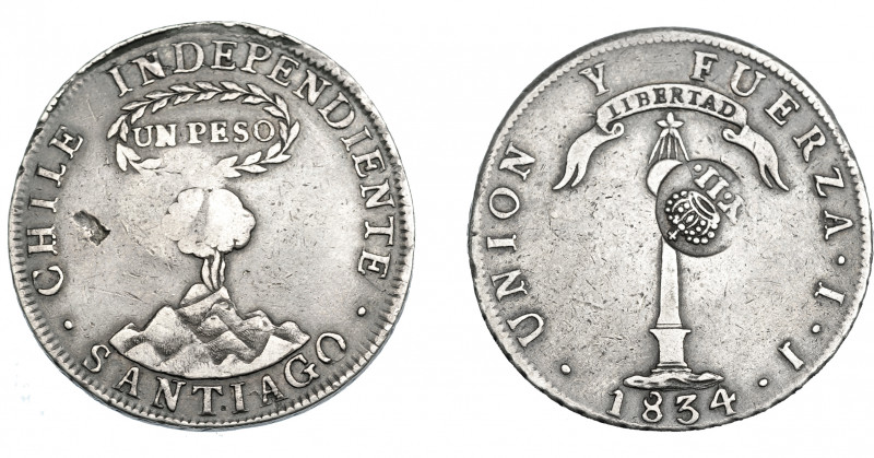 COLECCIÓN DE RESELLOS. FILIPINAS. 8 reales. Resello Y. II coronado sobre 1 peso ...