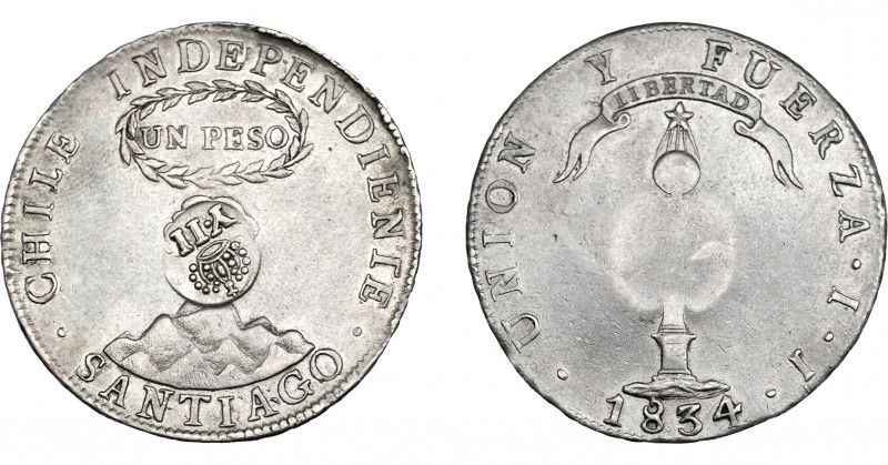 COLECCIÓN DE RESELLOS. FILIPINAS. 8 reales. Resello Y. II coronado sobre 1 peso ...