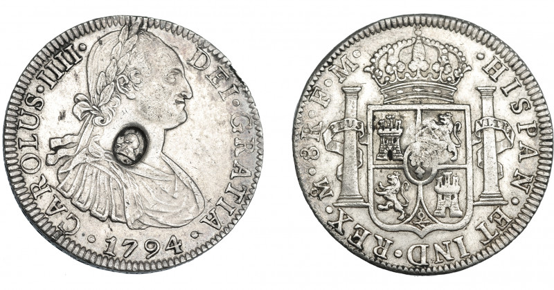 COLECCIÓN DE RESELLOS. GRAN BRETAÑA. Dólar. Resello busto de Jorge III dentro de...
