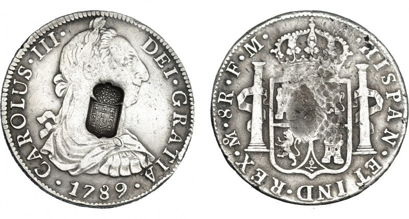 COLECCIÓN DE RESELLOS. PORTUGAL. 870 reis. Resello escudo de Portugal sobre 8 re...