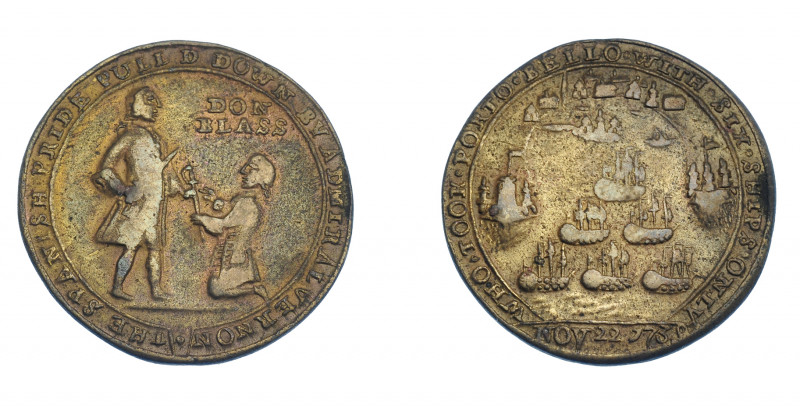 MONEDAS EXTRANJERAS. GRAN BRETAÑA. Medalla. Vernon. 1739. Toma de Portobello. DO...