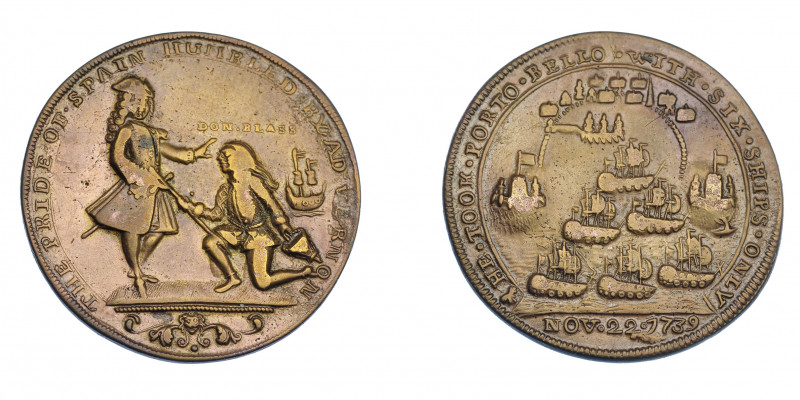 MONEDAS EXTRANJERAS. GRAN BRETAÑA. Medalla. Vernon. 1739. Toma de Portobello. DO...
