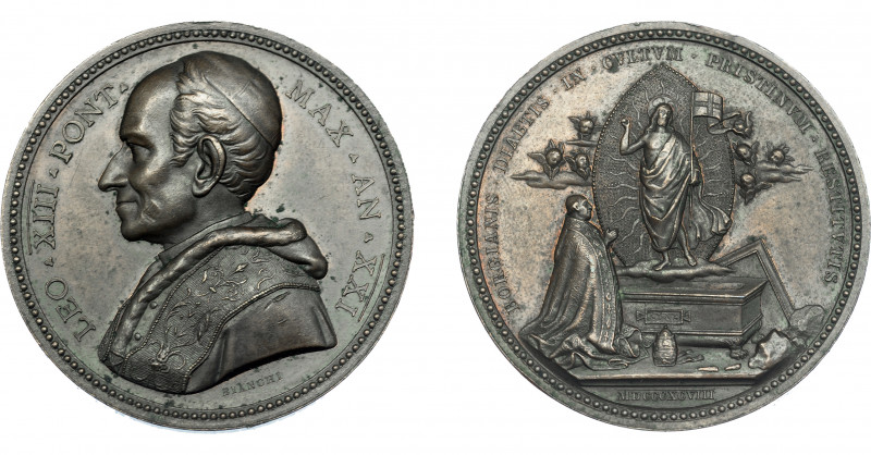 MONEDAS EXTRANJERAS. ESTADOS PAPALES. León XIII. Medalla. 1898. R/ BORGIANIS DID...