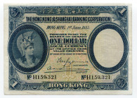 Hong Kong "The Hongkong & Shanghai Banking Corporation" 1 Dollar 1935 
P 172c; # H159321; VF+, Crispy