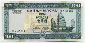 Macao 100 Patacas 1999 
P# 73a; № MA 85227; UNC