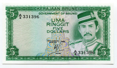 Brunei 5 Ringgit 1983 
P# 7b; UNC