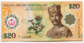 Brunei 20 Ringgit 2007 Commemorative
P# 34a; № A/1 138088; UNC; Polymer