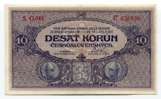 Czechoslovakia 10 Korun 1919 
P# 8a; # O043 C626590; VF+