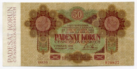 Czechoslovakia 50 Korun 1919 
P# 10a; # 0036 920827; VF