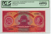 Czechoslovakia 500 Korun 1929 PCGS 64 Specimen
P# 24s; # E 385469