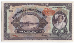 Bohemia & Moravia 5000 Korun 1943 
P# 16; № 973213; Specimen; UNC; Large Banknote