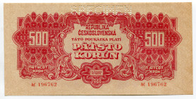 Czechoslovakia 500 Korun 1944 Specimen
P# 55s; # AC 196762