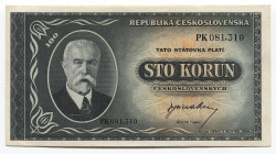 Czechoslovakia 100 Korun 1945 
P# 63a; № PK 081310; UNC; "Tomáš Garrigue Masaryk"
