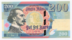 Czech Republic 200 Zlatych 2020 Specimen "Josef Mánes"
Fantasy Banknote; Limited Edition; Made by Matej Gábriš; BUNC