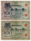Germany - Empire 2 x 100 Mark 1903 & 1907
P# 22; 30