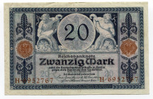 Germany - Empire 20 Mark 1915 
P# 63; AUNC