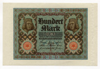Germany - Weimar Republic 100 Mark 1920 
P# 69a; UNC
