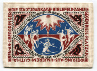 Germany - Weimar Republic Bielefeld Stadtsparkasse 25 Mark 1922 
Silk notgeld