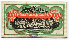Germany - Weimar Republic Bielefeld Stadtsparkasse 1000 Mark 1922 
Silk notgeld