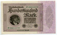 Germany - Weimar Republic 100000 Mark 1923 
P# 83a; AUNC
